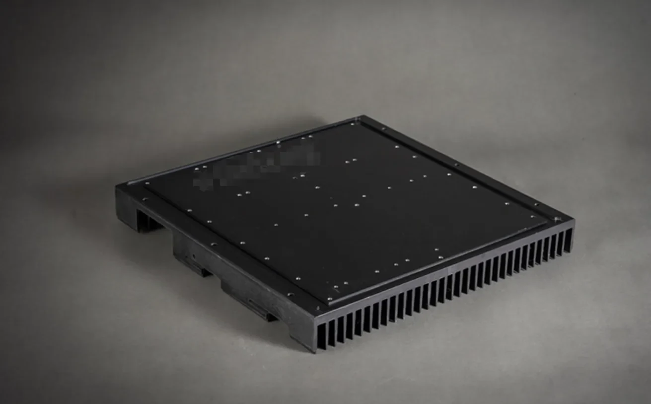 Black anodized custom power electronics heatsink